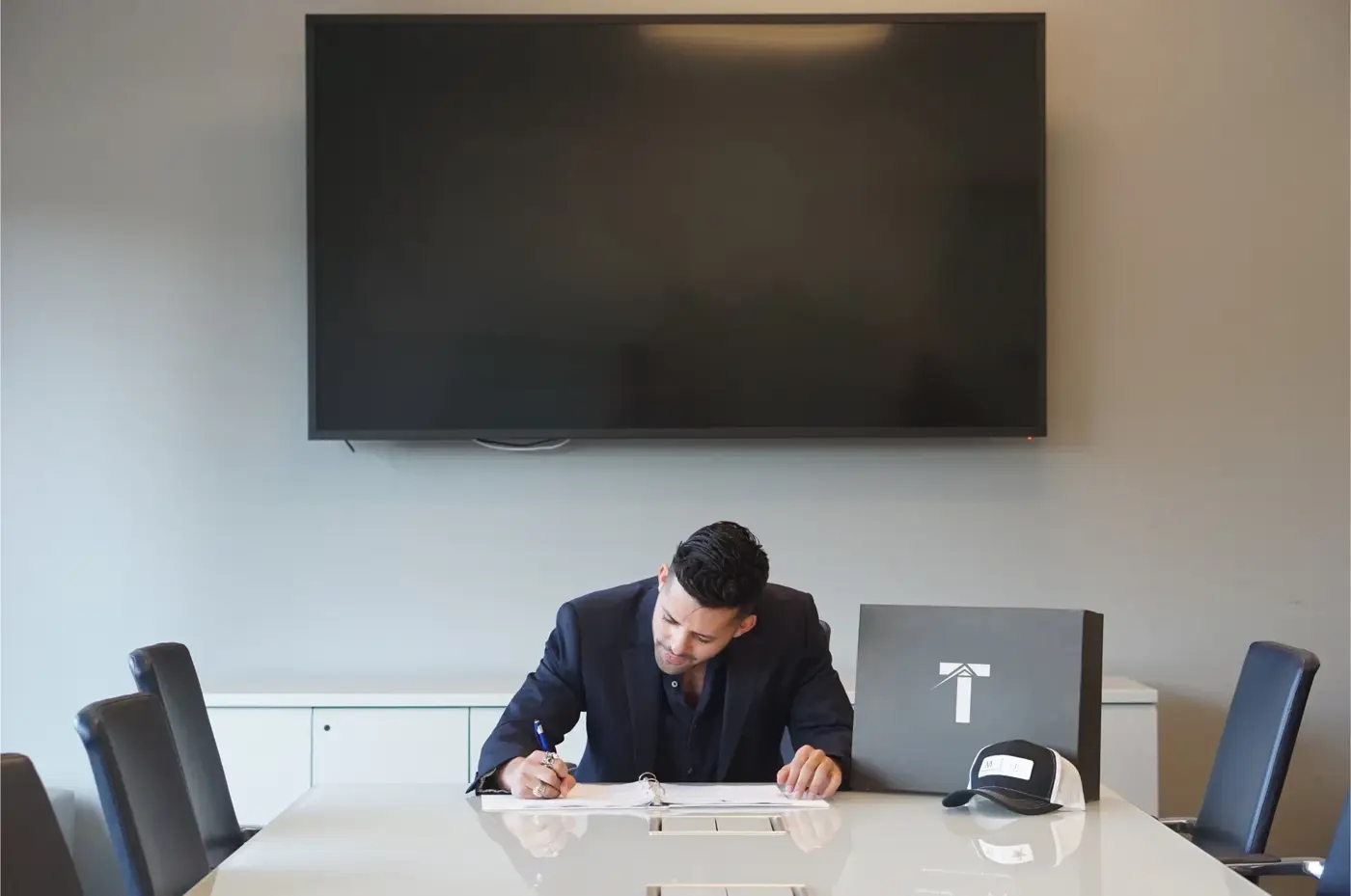 Albert Angarita at his desk at Texava